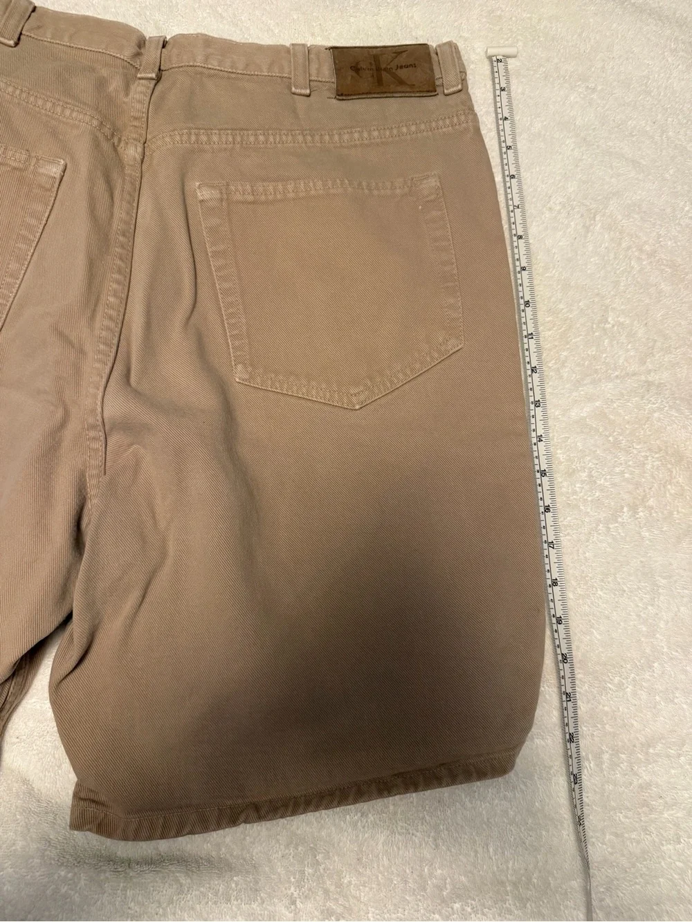 Calvin Klein Jeans Men's Khaki Flat Front Cotton Shorts Jorts
